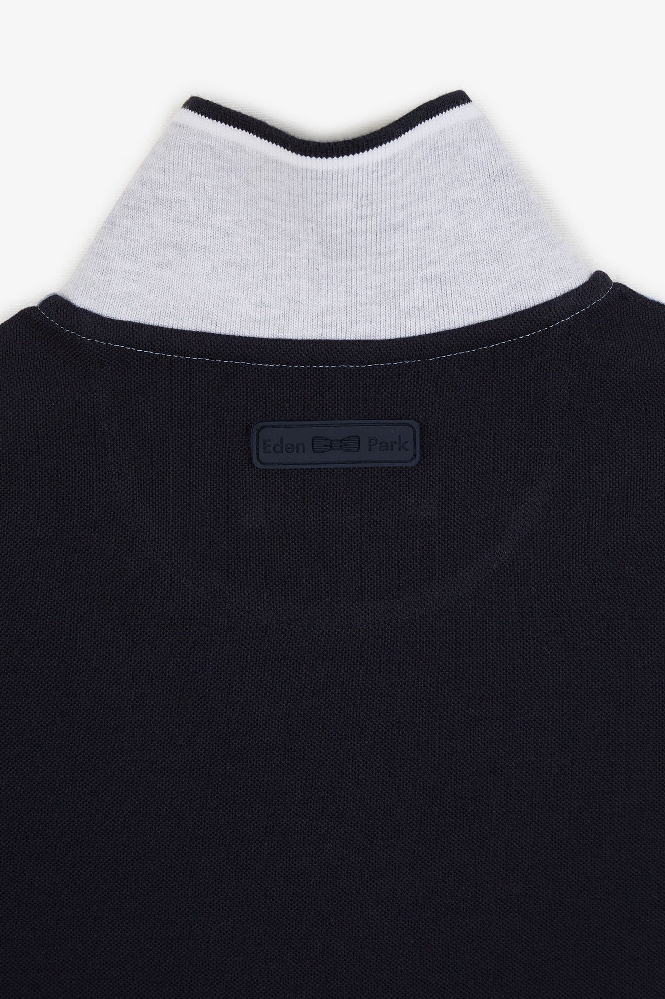 Short-sleeved blue colour-block polo shirt