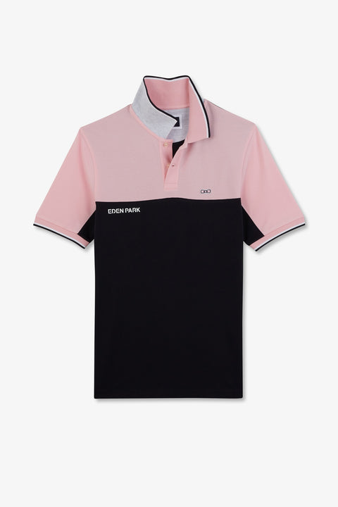 Polo colorblock rose à manches courtes - Image 2