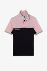 Pink short-sleeved colour-block polo shirt