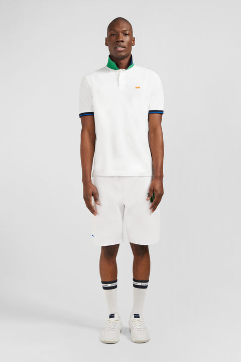 White short-sleeved polo shirt - Image 1