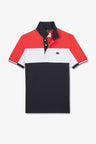 Polo colorblock rouge en coton piqué à broderie XV de France