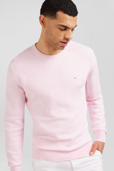 Pink jumper in decorative cable knit - Image 2