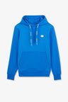 Sweat bleu uni à capuche