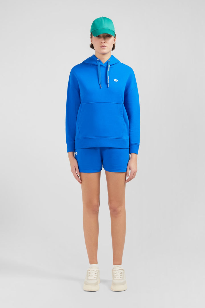 Sweatshirt à capuche en molleton bleu