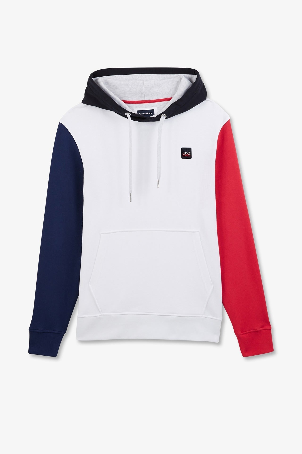 Sweat à capuche colorblock blanc