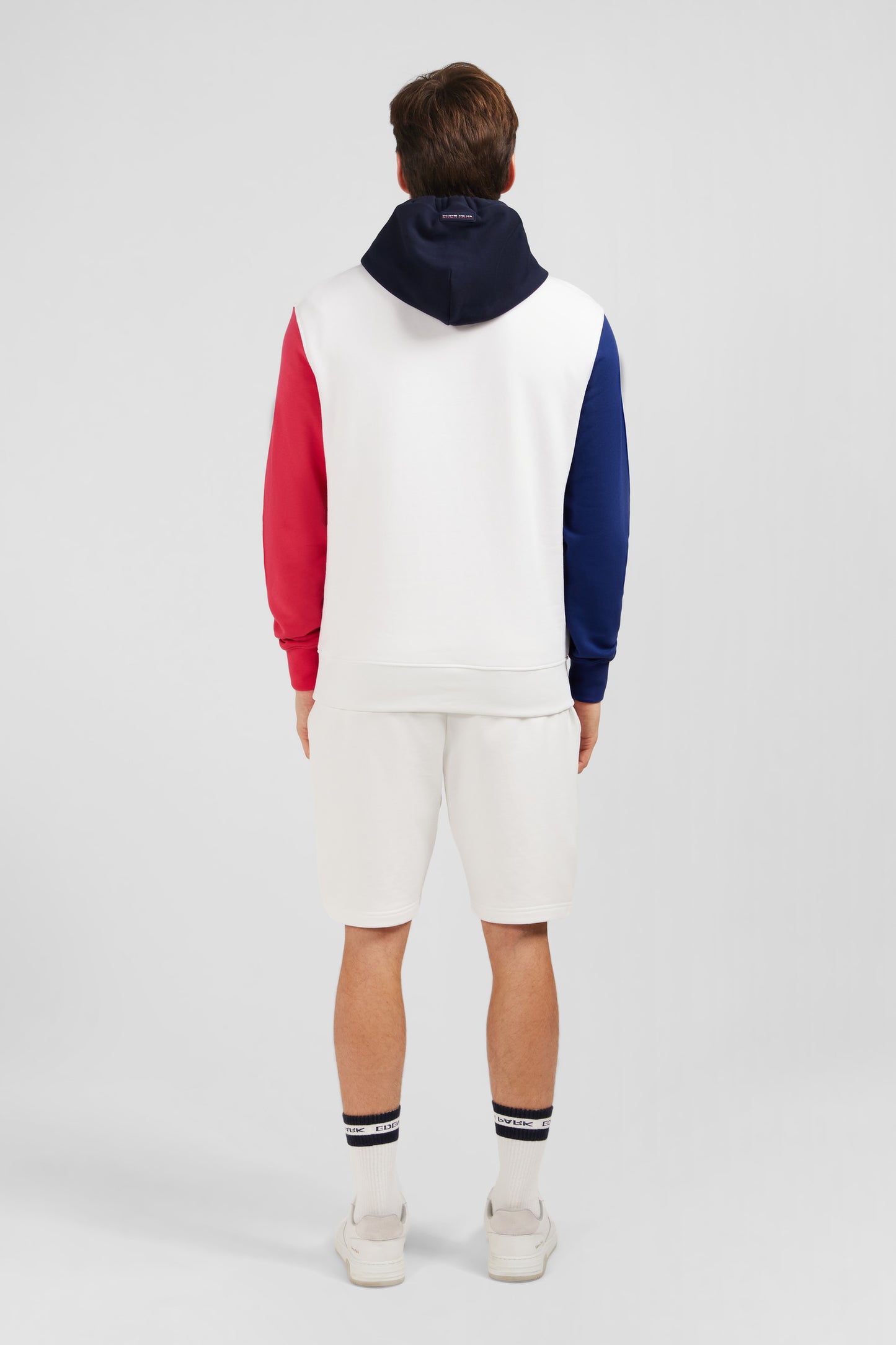 Sweat à capuche colorblock blanc