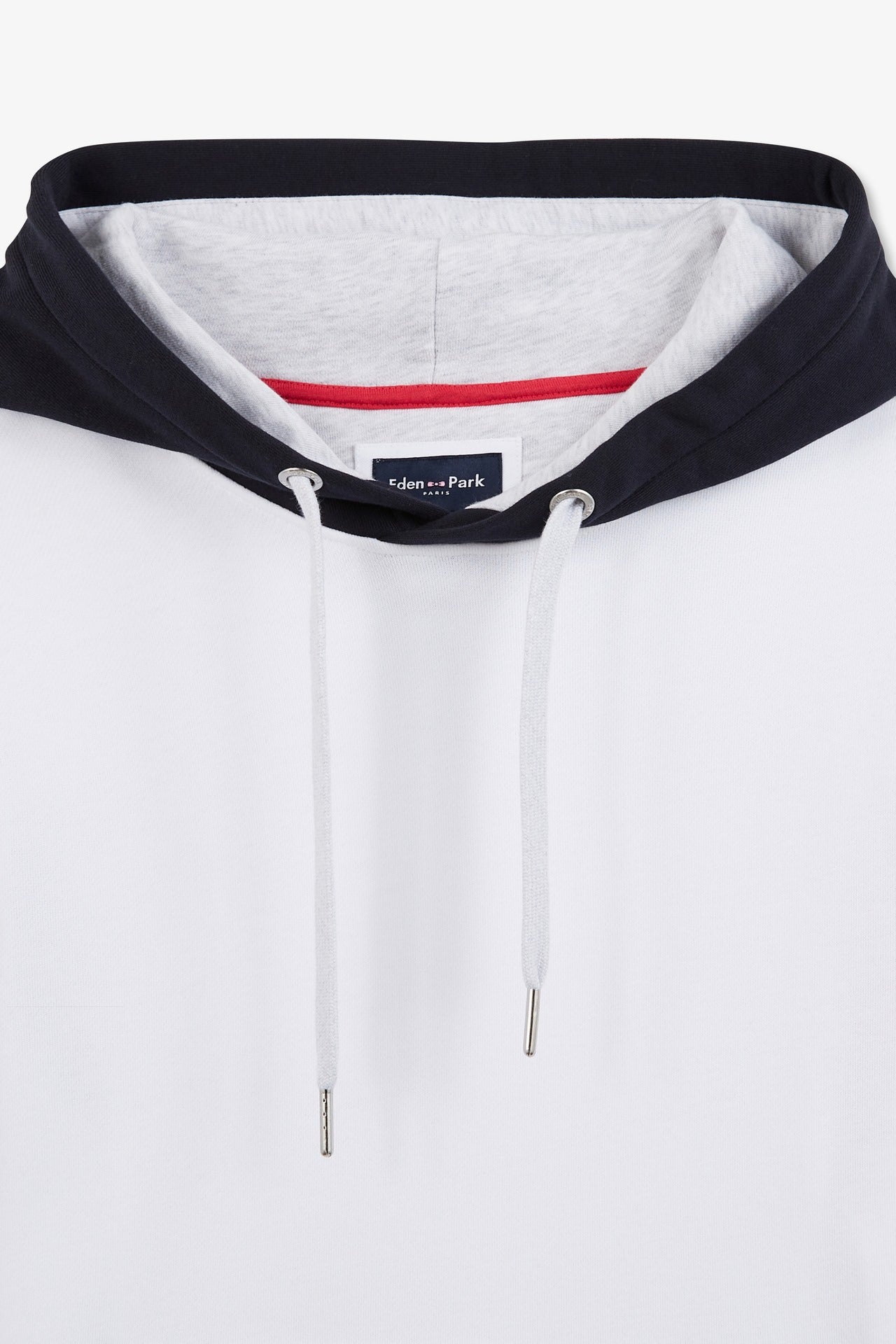 Sweat à capuche colorblock blanc