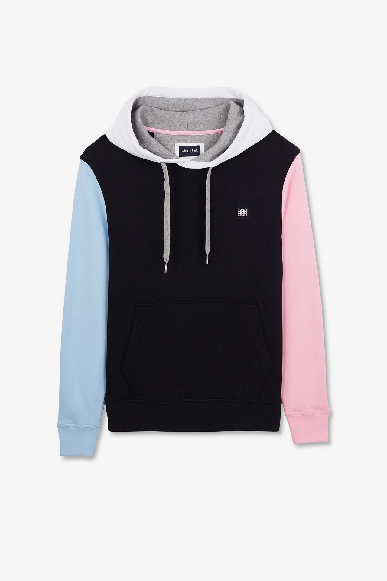 Sweat à capuche colorblock bleu foncé