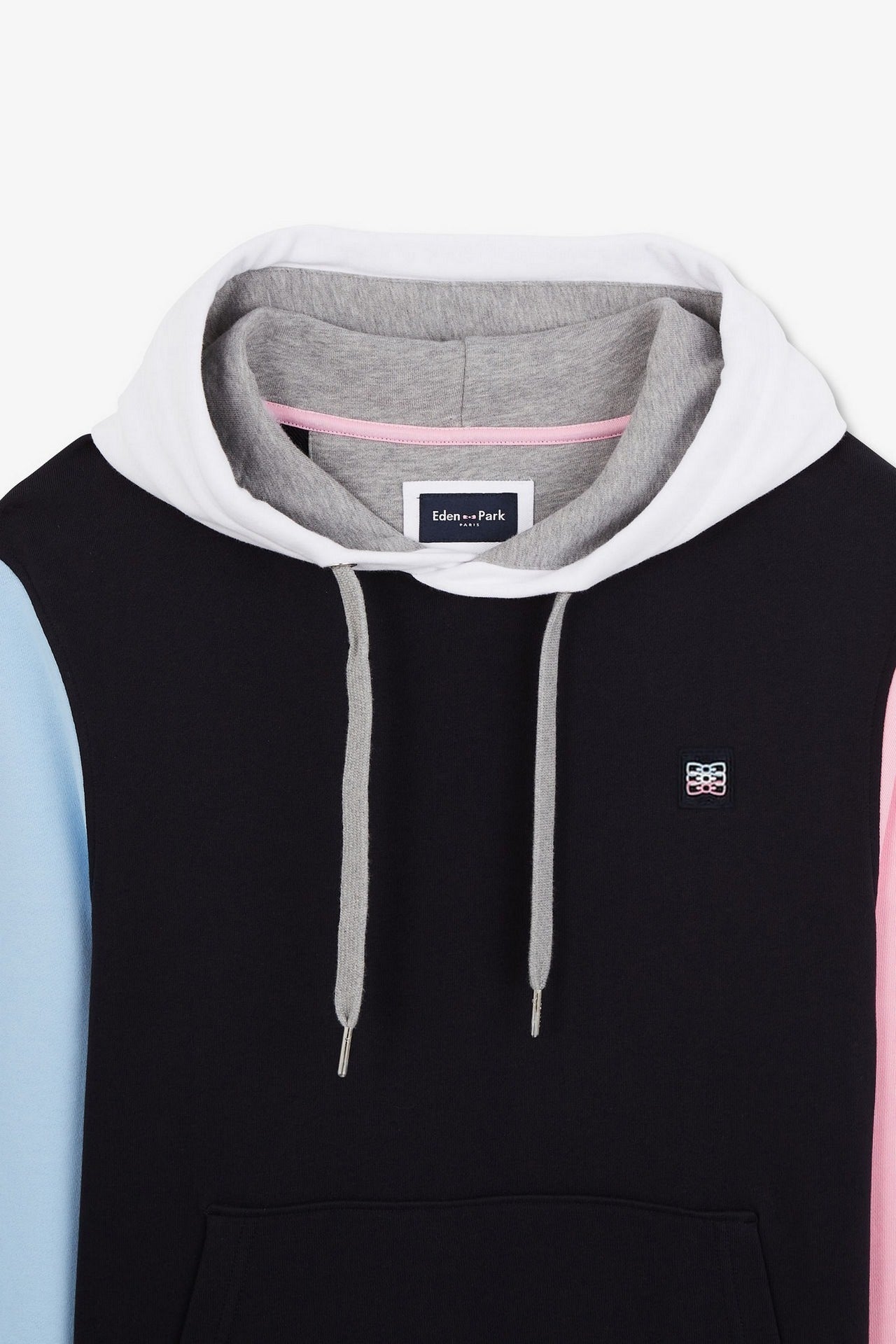 Sweat à capuche colorblock bleu foncé