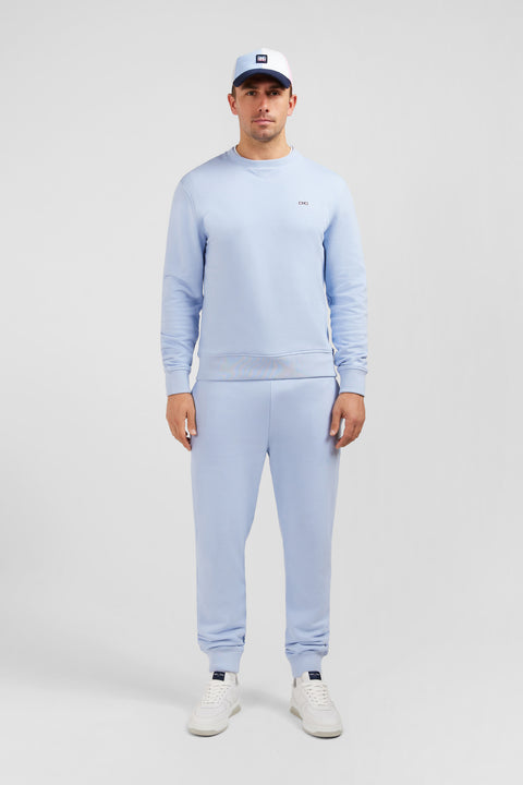 Sweatshirt à col rond en molleton marine emblème nœud papillon - Image 1