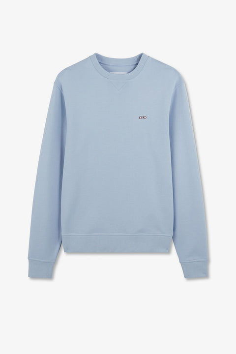 Sweatshirt à col rond en molleton marine emblème nœud papillon - Image 2