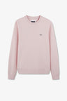 Sweatshirt à col rond en molleton rose emblème nœud papillon