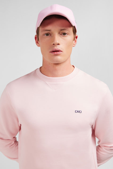 Sweatshirt à col rond en molleton rose emblème nœud papillon - Image 3