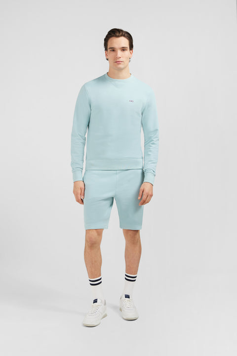 Sweatshirt à col rond en molleton vert emblème nœud papillon - Image 1