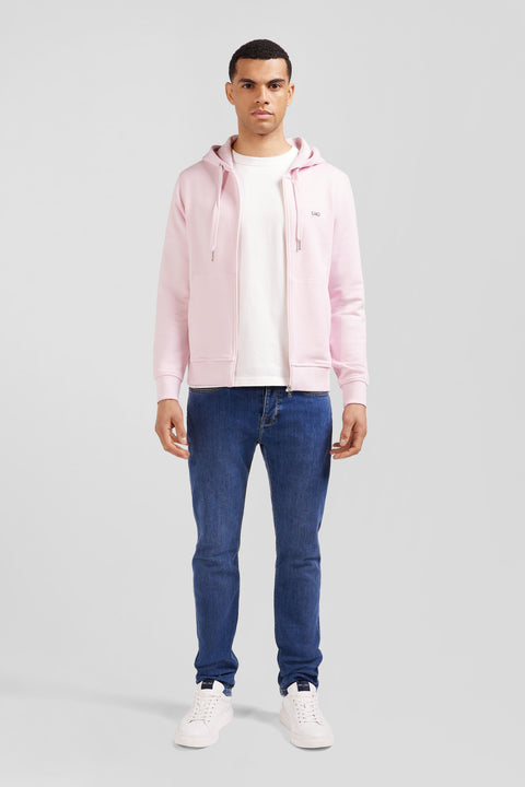 Sweatshirt à capuche en molleton rose emblème nœud papillon - Image 1