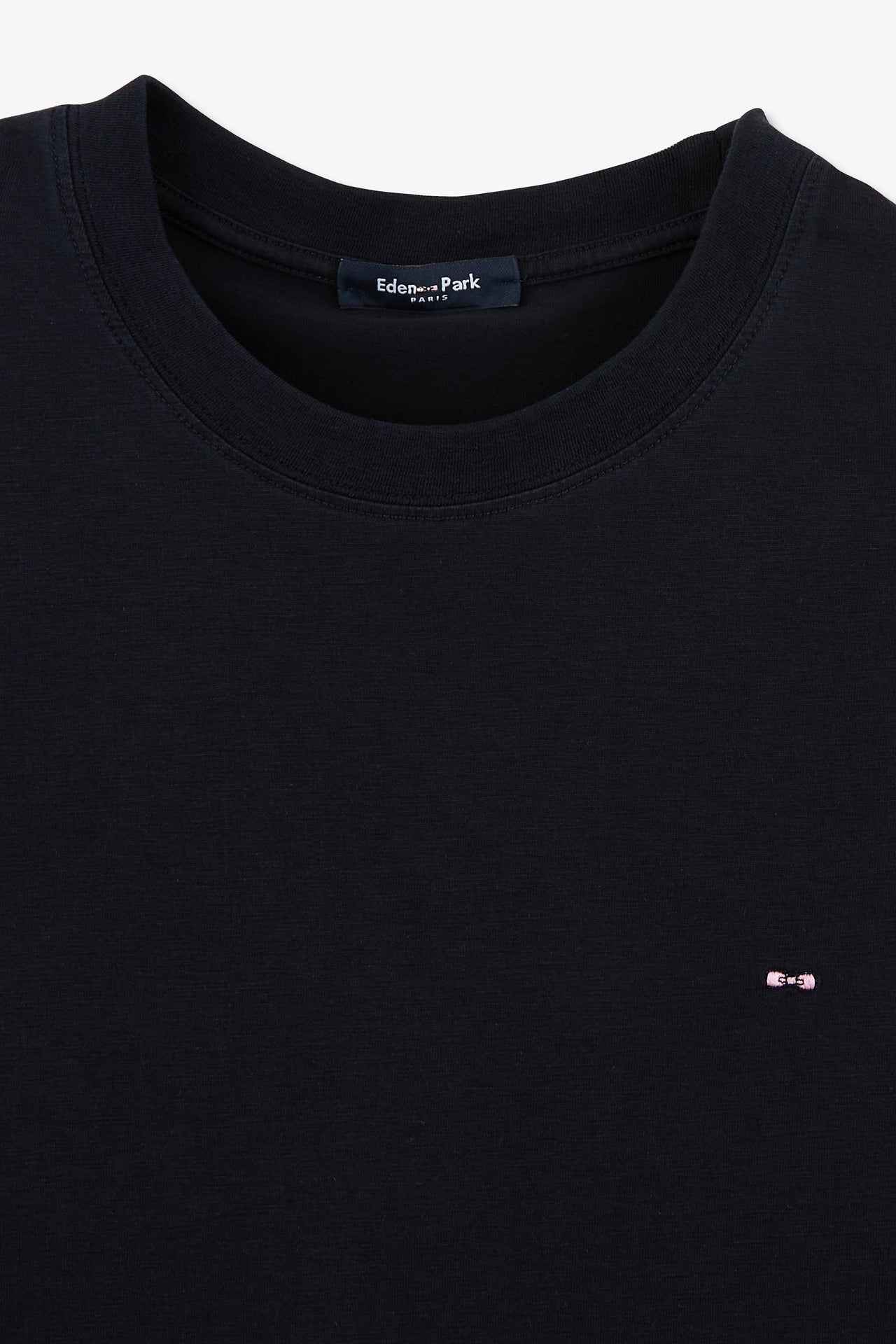 T-shirt bleu foncé uni à manches courtes