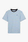 T-shirt manches courtes rayé bleu en coton Pima