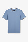 T-shirt bleu uni à manches courtes