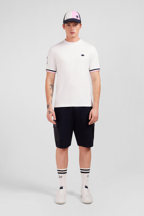 White T-shirt with XV de France embroidery on the back - Image 1