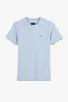 T-shirt manches courtes uni ciel en coton stretch