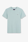 T-shirt manches courtes uni vert en coton stretch