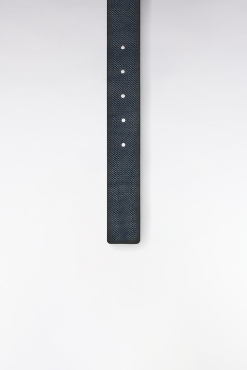 Ceinture en croûte de cuir gris effet denim - Image 2