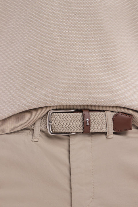 Ceinture élastique en caoutchouc uni beige - Image 2