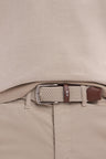 Ceinture élastique en caoutchouc uni beige
