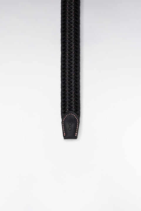 Ceinture en cuir tressé marine - Image 3