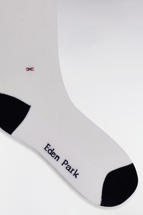 Plain white stretch cotton-blend socks - Image 2