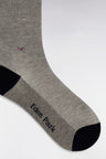 Plain grey stretch cotton-blend socks