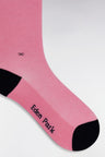 Plain pink stretch cotton-blend socks