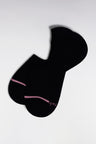 Navy stretch cotton-blend low socks with pink trim