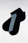 Pink and navy two-tone low socks in stretch cotton blend