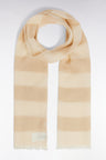Chèche rayé en coton mélangé beige