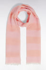 Chèche rayé en coton mélangé rose