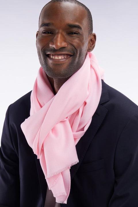 Écharpe fluide unie rose - Image 1