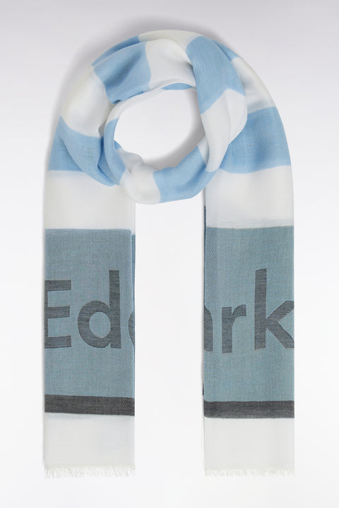 Écharpe cerclée en coton mélangé grise et ciel - Image 2