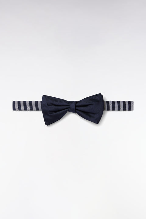 Nœud papillon en soie marine tour de cou cerclé - Image 1