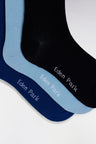Pack of 3 pairs of blue stretch cotton blend socks