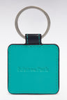 Green leather keychain