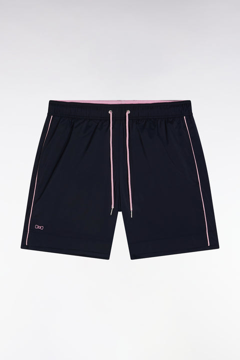 Maillot de bain marine à passepoil rose - Image 2