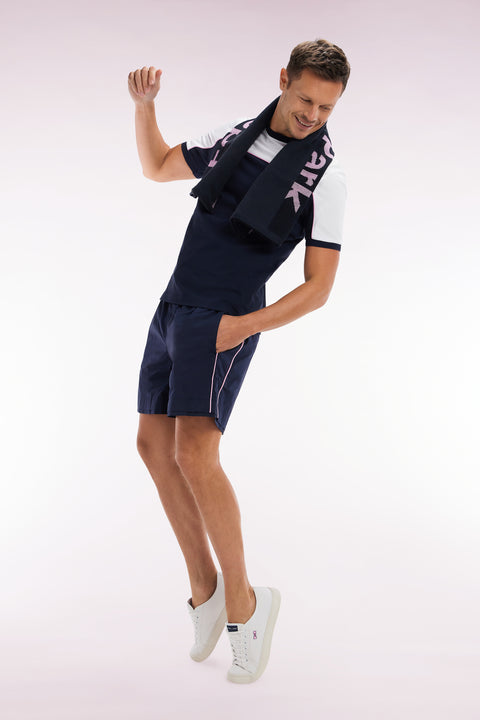 Maillot de bain marine à passepoil rose - Image 3