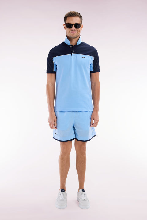 Maillot de bain ciel à passepoil blanc - Image 1