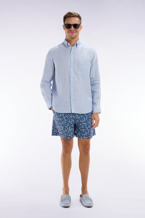 Maillot de bain bleu à imprimé floral - Image 1