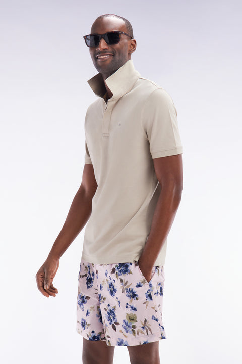 Maillot de bain rose à imprimé floral bleu - Image 2