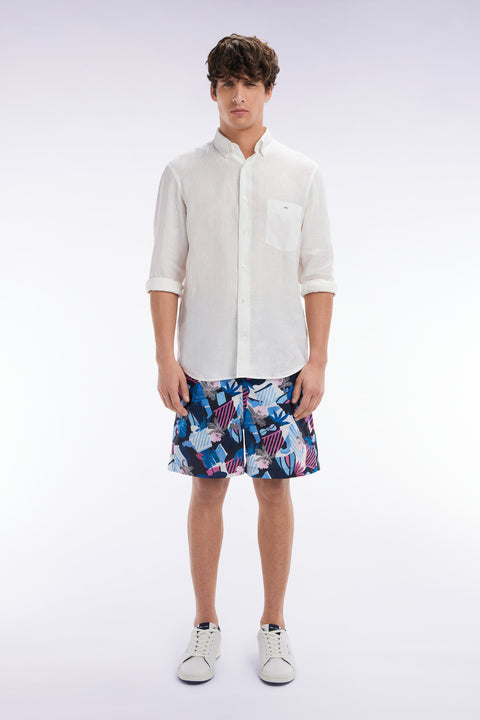 Maillot de bain marine à imprimé floral - Image 3