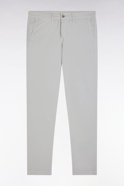 Pantalon chino sans plis en coton stretch gris coupe droite - Image 2