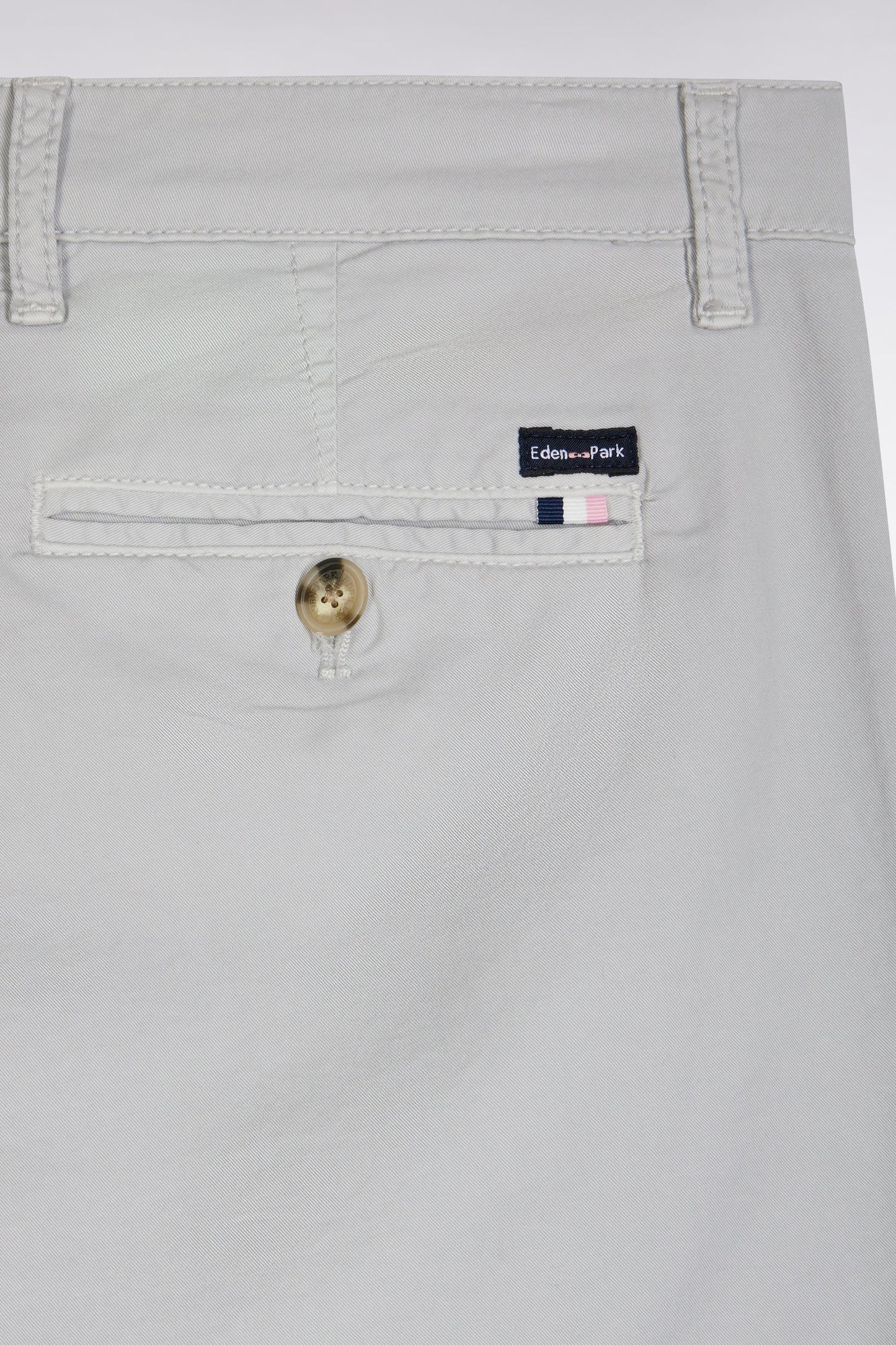 Grey straight-cut stretch cotton pleat-free chinos