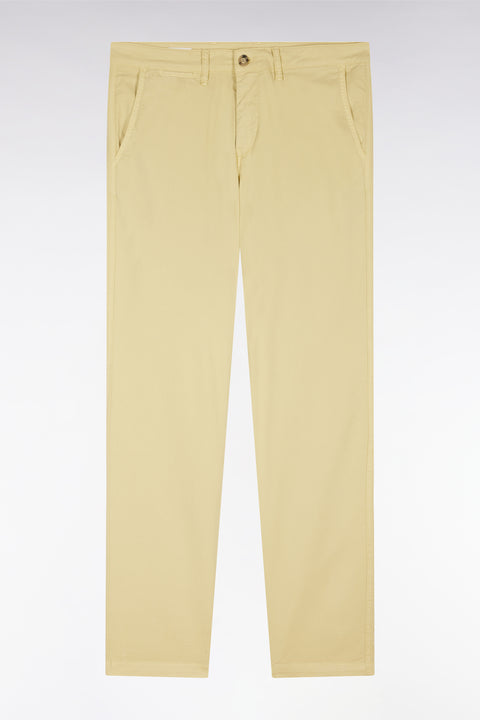 Pantalon chino sans plis en coton stretch ivoire coupe droite - Image 2